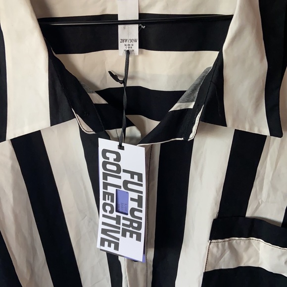 🔖 FUTURE COLLECTIVE Kahlana Barfield Brown Asymmetrical Long Sleeve Shirt Dress - Picture 11 of 17